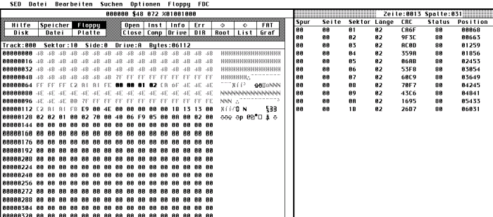 SED in floppy disk mode