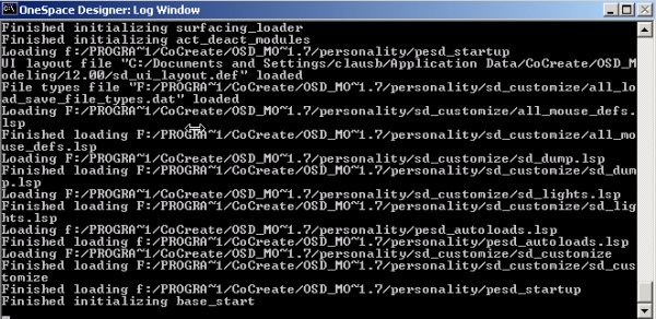 Console window logging startup process