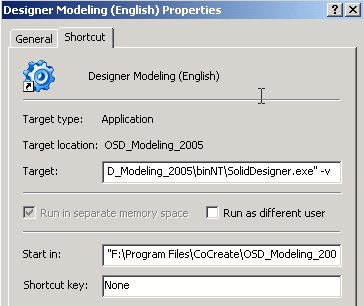 Shortcut properties